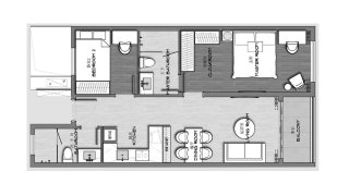 Apartment floor plan, 2 bedrooms in Ayana Heights Seaview Residence No. 11022